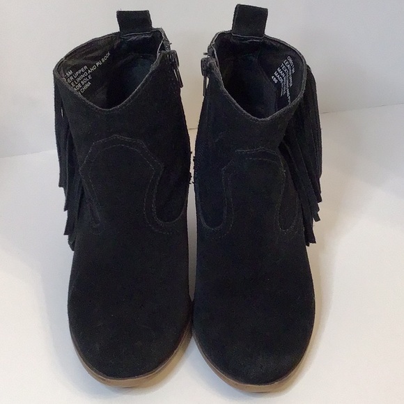 STEVE MADDEN OHIO BLACK LEATHER UPPER ANKLE HEELS BOOT SZ 7.5 M - Picture 2 of 16